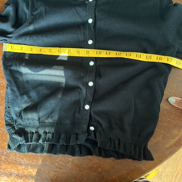 NWT Karl Lagerfield Black Lace Back Cardigan Sweater Size Small - Picture 8 of 11